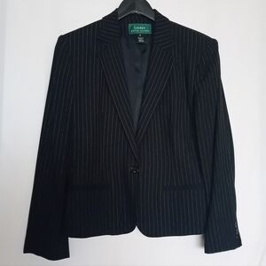 Lauren Ralph Lauren Black Striped Blazer Size 8